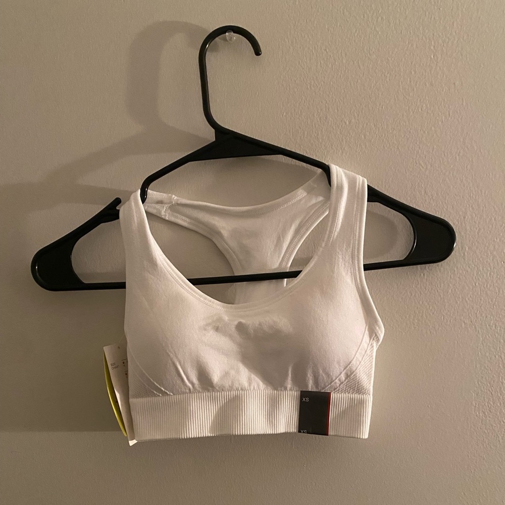 Extra small white medium impact sports bra